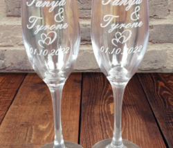 Engraved Champagne glasses